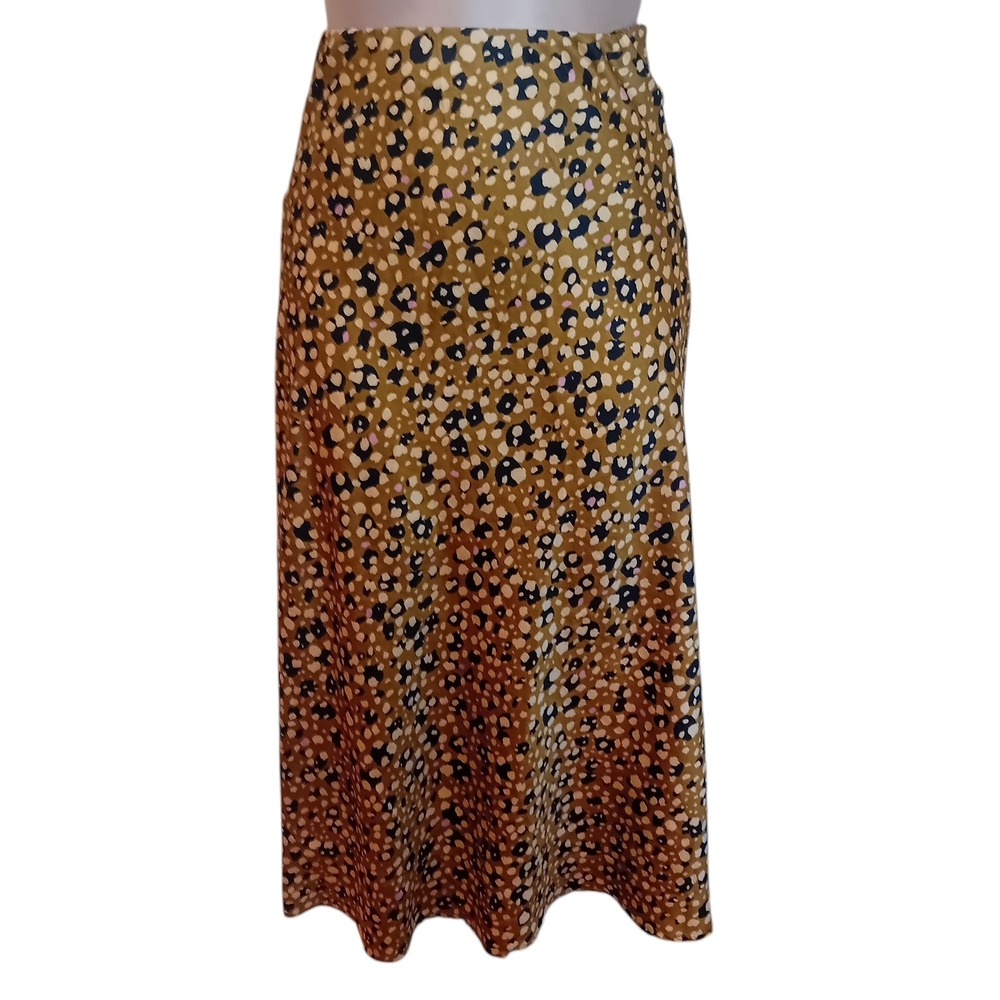 Pieces Midi High Rise Skirt Animal Leopard Print‎ Casual Party Career Teacher S